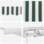 vidaXL Auvent Rétractable Vert et blanc 500 × 300 cm Polyester  Métal