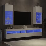 vidaXL Meubles TV avec lumières LED 2 Pièces blanc 40 5x30x90 cm