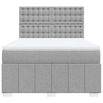 vidaXL Sommier à lattes de lit avec matelas Gris clair 140x190cm Tissu