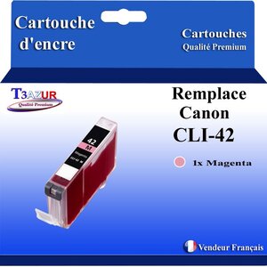 T3AZUR - Cartouche compatible avec Canon CLI42 CLI-42 pour Canon Pixma Pro100 Pro100S Pro-100 Pro-100S- Magenta