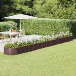 vidaXL Lit surélevé de jardin Acier galvanisé marron