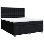vidaXL Sommier à lattes de lit avec matelas Noir 200x200 cm Tissu