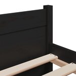 vidaXL Cadre de lit Noir Bois massif 140x190 cm