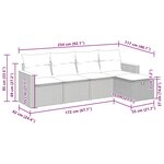 vidaXL Salon de jardin 5 Pièces avec coussins noir résine tressée