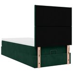 vidaXL Cadre de lit ottoman avec matelas vert foncé 100x200 cm velours