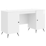 vidaXL Bureau Blanc brillant 142 5 x 50 x 75 cm Bois d'ingénierie