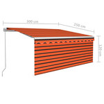 vidaXL Auvent rétractable manuel store et LED 3x2 5 m Orange et marron