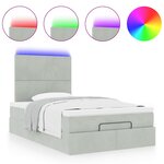 vidaXL Cadre de lit ottoman et matelas gris clair 120x200 cm velours