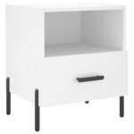 vidaXL Tables de chevet 2 Pièces blanc 40x35x47 5 cm bois d’ingénierie