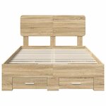 vidaXL Cadre de lit Chêne Sonoma 135 x 190 cm Bois d'ingénierie