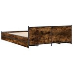 vidaXL Cadre de lit avec tiroirs sans matelas chêne fumé 120x200 cm
