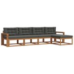 vidaXL Ensemble de canapés d'extérieur 5 pc Naturel et Anthracite
