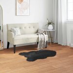 vidaXL Tapis en fausse Tafalla Noir 80 x 120 cm Polyester