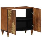 vidaXL Cabinet de Salle de Bain avec stockage Marron 62 x 33 x 58 cm
