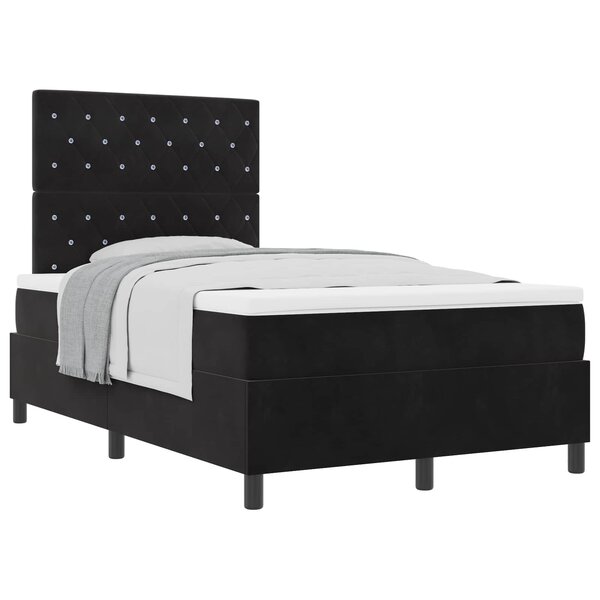 vidaXL Lit à ressorts avec matelas Noir 120 x 190 cm Velours