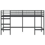 vidaXL Lit mezzanine pour enfants Noir 99 5 x 200 cm Acier