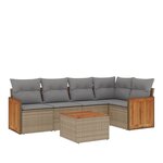 vidaXL Salon de jardin avec coussins 6 Pièces beige résine tressée