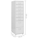 vidaXL Classeur mobile Gris 28x41x109 cm Métal
