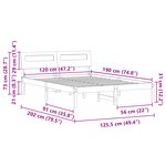vidaXL Cadre de lit Blanc 120 x 190 cm Bois massif en pin