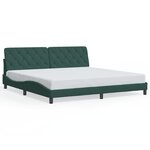 vidaXL Cadre de lit avec LED sans matelas vert foncé 200x200 cm velours