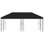 vidaXL Gazebo avec murs latéraux 6 x 3 m Noir Polyester et Acier 190