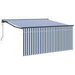 vidaXL Auvent Rétractable Bleu et Blanc 300 x 250 cm