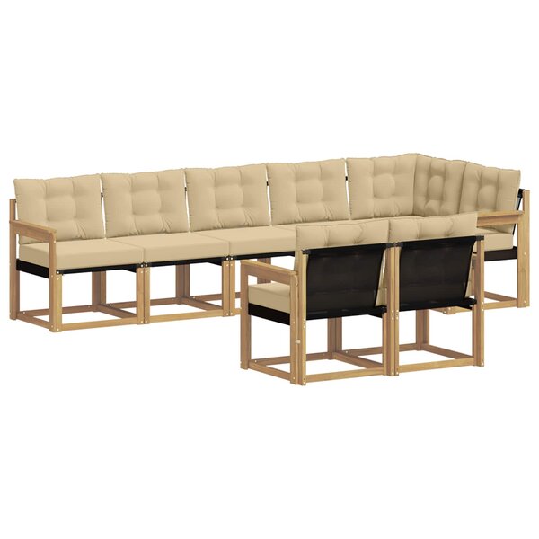 vidaXL Ensemble de canapés d'extérieur 8 pc Blanc et Beige