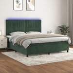 vidaXL Sommier à lattes de lit matelas et LED Vert foncé 180x200 cm