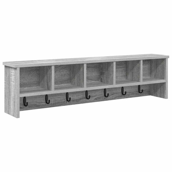 vidaXL Porte-manteau mural avec étagère Sonoma gris 100 x 16 x 26 cm