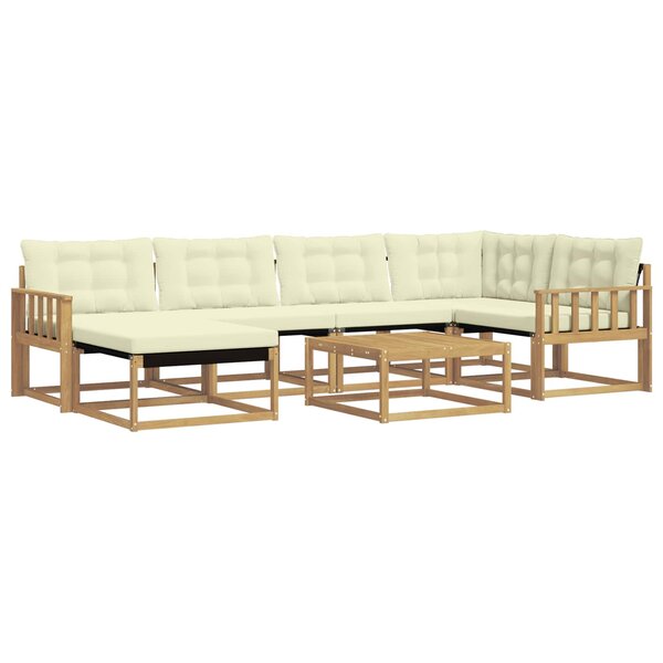 vidaXL Ensemble de canapés d'extérieur 7 pc Blanc et crème