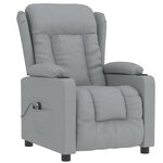 vidaXL Fauteuil inclinable électrique Gris clair Tissu