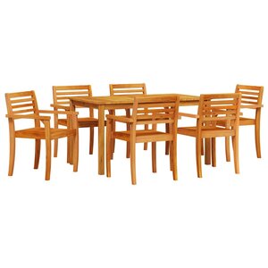 vidaXL Ensemble de salle à manger pour jardin 7 Pièces Marron