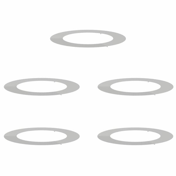 vidaXL Anneaux d'arbre plats 5 Pièces Argent Ø30 / 60 cm Acier galvanisé