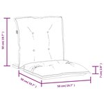 vidaXL Coussins de chaise à dossier bas lot de 6 taupe mélangé tissu