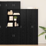 vidaXL Buffet Chêne Noir 30x42.5x185 cm Bois d'ingénierie
