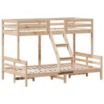 vidaXL Lit superposé sans matelas 90x200/120x200 cm bois massif
