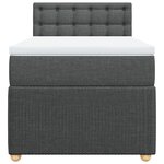 vidaXL Sommier à lattes de lit avec matelas Gris foncé 100x200cm Tissu