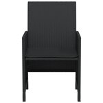 vidaXL Ensemble de bistro 3 Pièces avec coussins noir résine tressée