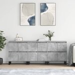 vidaXL Buffets 3 Pièces gris béton bois d'ingénierie