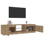 vidaXL Meuble TV avec lumières LED chêne artisanal bois d'ingénierie