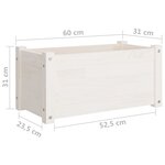 vidaXL Jardinières d'extérieur 2 Pièces Blanc 60x31x31 cm Bois de pin