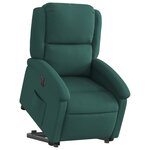 vidaXL Fauteuil inclinable électrique vert foncé tissu