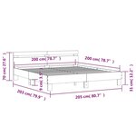 vidaXL Cadre de lit avec tête de lit et LED chêne marron 200x200 cm