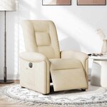 vidaXL Fauteuil inclinable électrique Crème Tissu