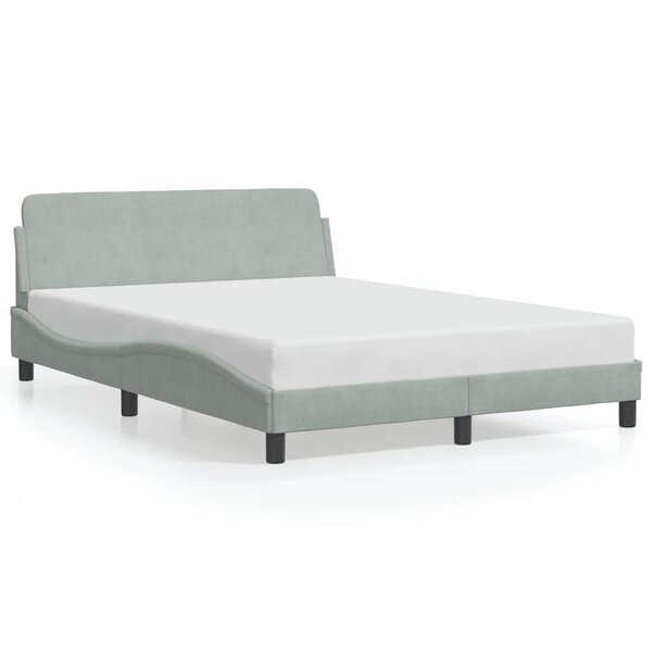 vidaXL Cadre de lit Dover gris clair 140x190 cm velours