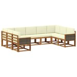 vidaXL Ensemble de canapés d'extérieur 9 pc Naturel et Crème