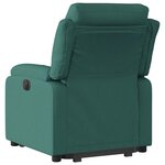 vidaXL Fauteuil inclinable électrique vert foncé tissu