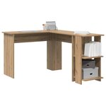 vidaXL Bureau d'angle avec étagère Chêne artisanal 140 x 113 5 x 75 cm