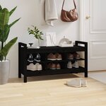 vidaXL Banc d'entrée Noir 110x40x60 cm Bois de pin massif