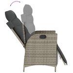 vidaXL Ensemble à manger de jardin et coussins 7 Pièces gris rotin